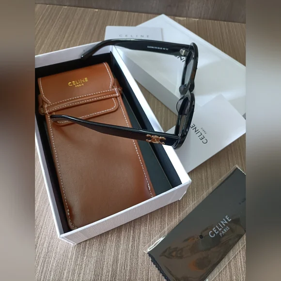 Celine Black Oval Sunglasses
